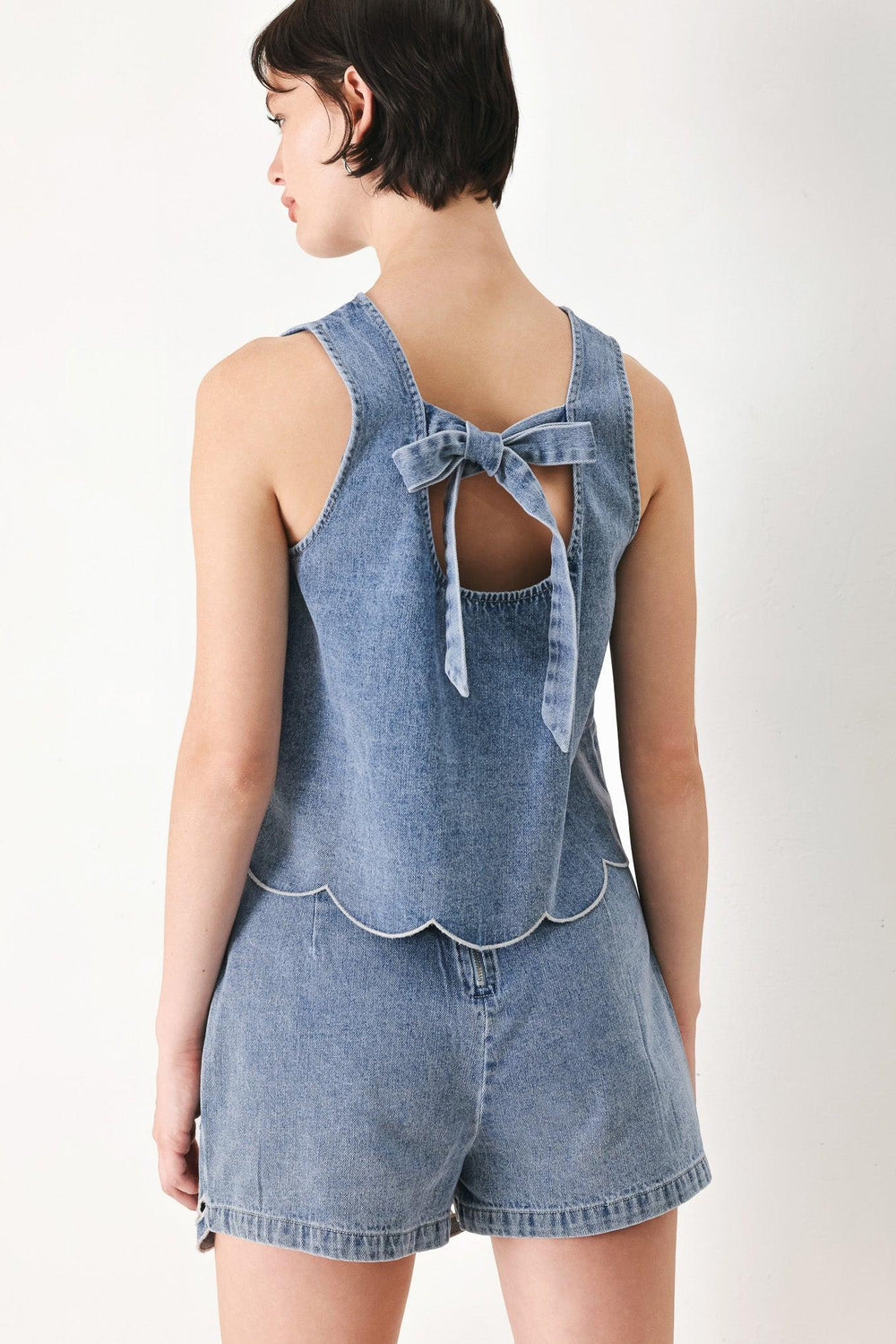 Floral Love Denim Top from KADOU Boutique
