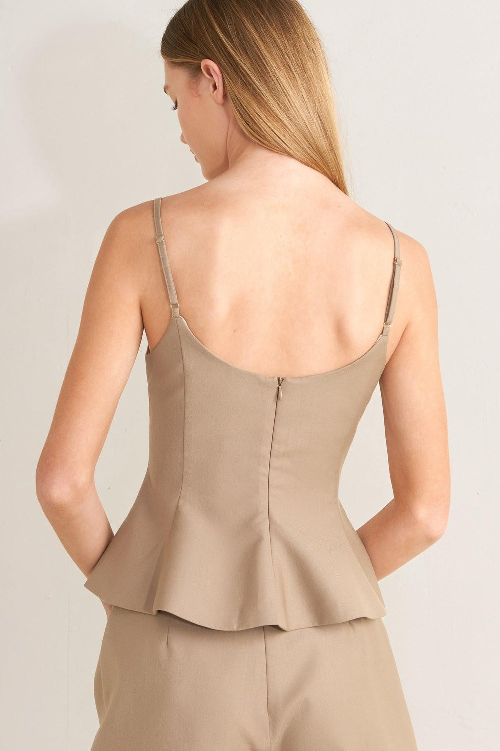 Manhattan Peplum Woven Cami Top from KADOU Boutique