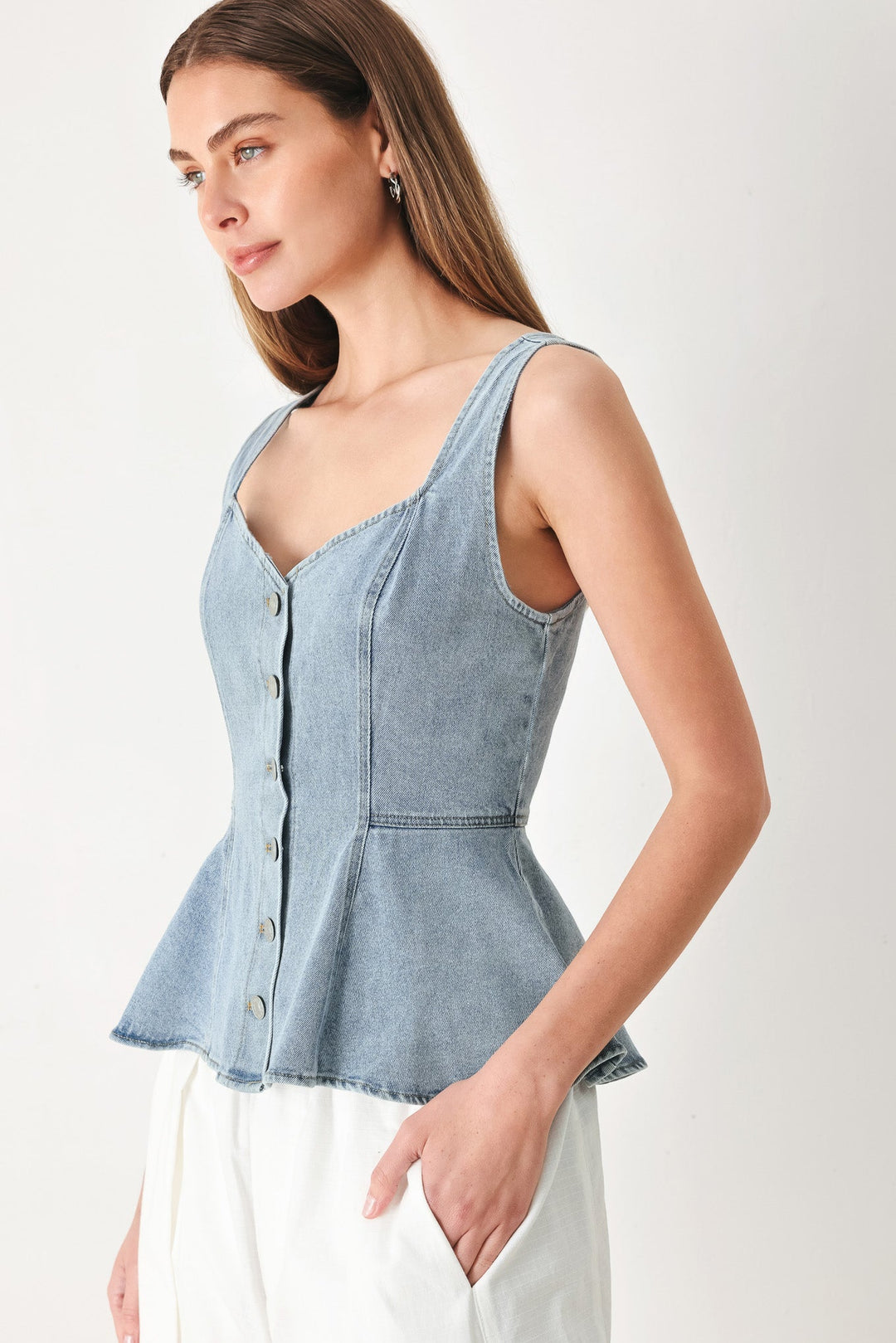 Blossom Blue Denim Top from KADOU Boutique