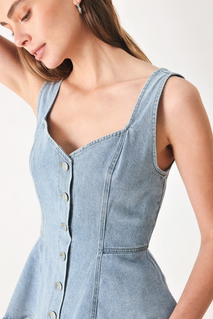 Blossom Blue Denim Top from KADOU Boutique