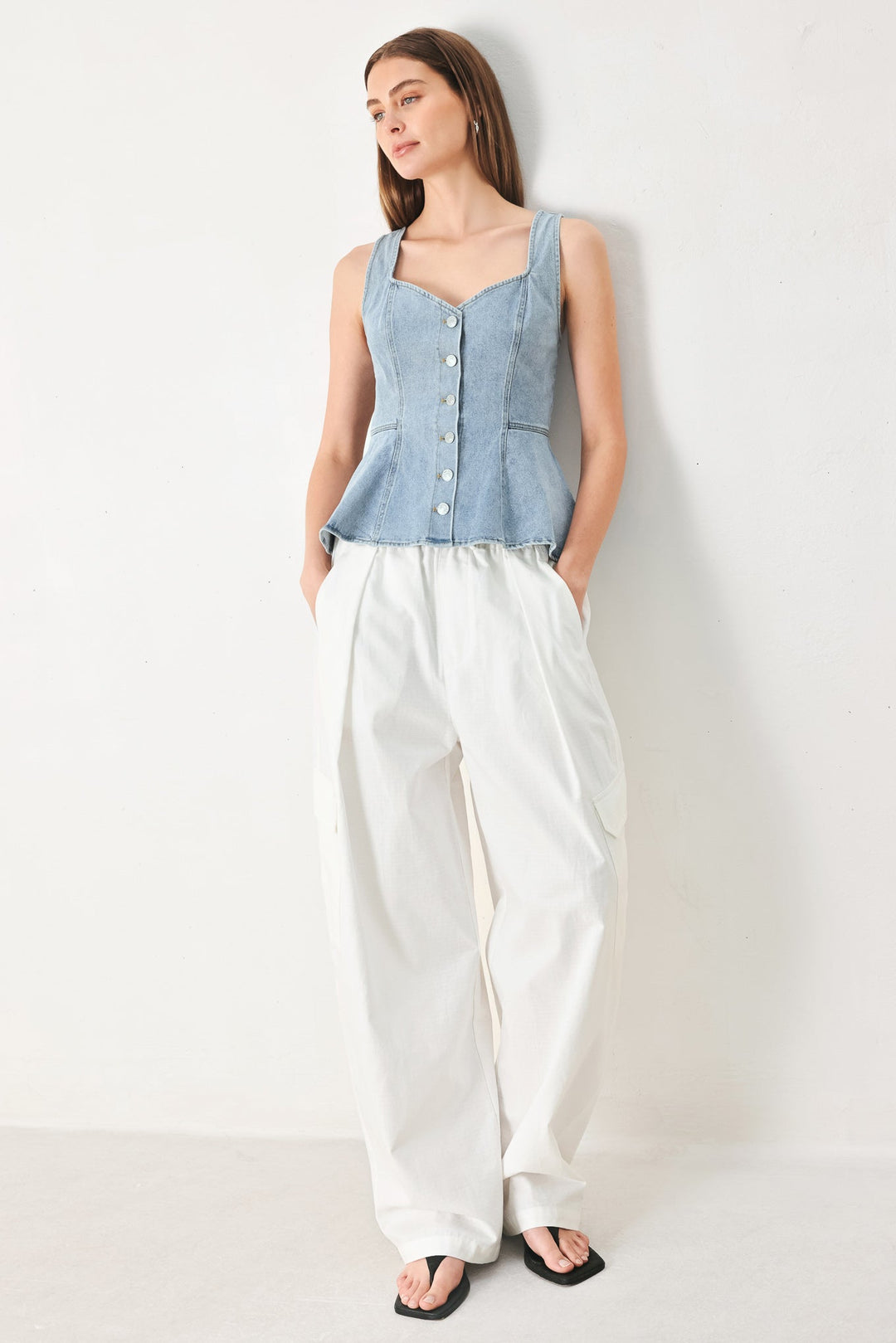 Blossom Blue Denim Top from KADOU Boutique