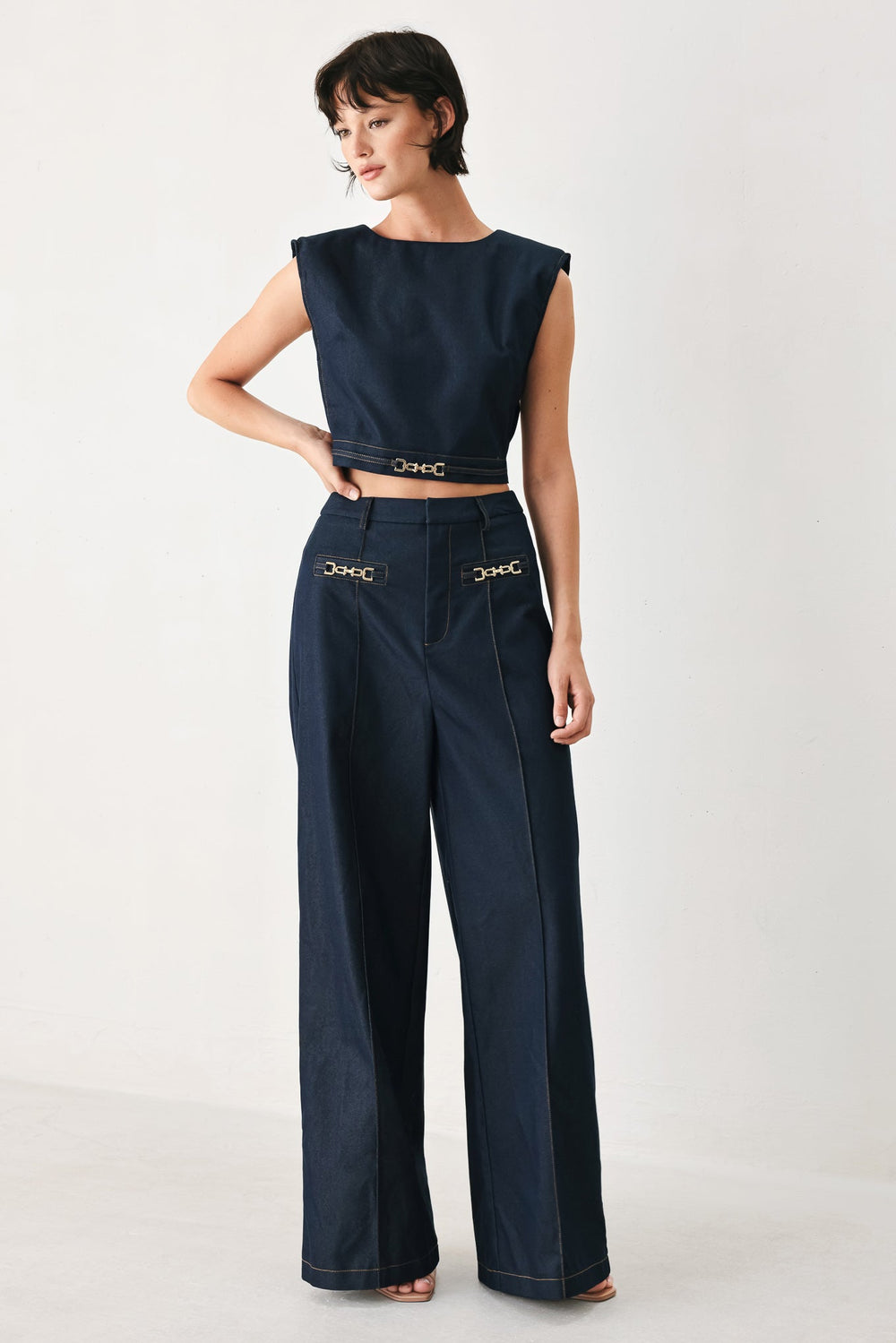 Yacht Club Woven Crop Top from KADOU Boutique