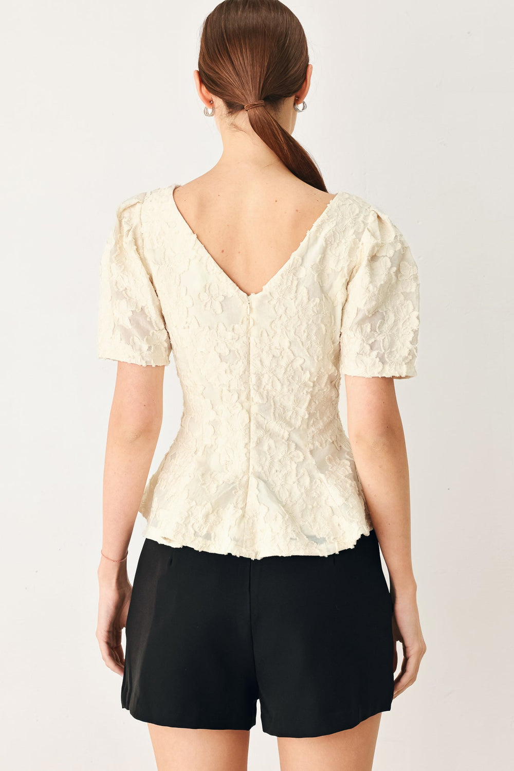 Pretty Bloom Woven Jacquard Top from KADOU Boutique
