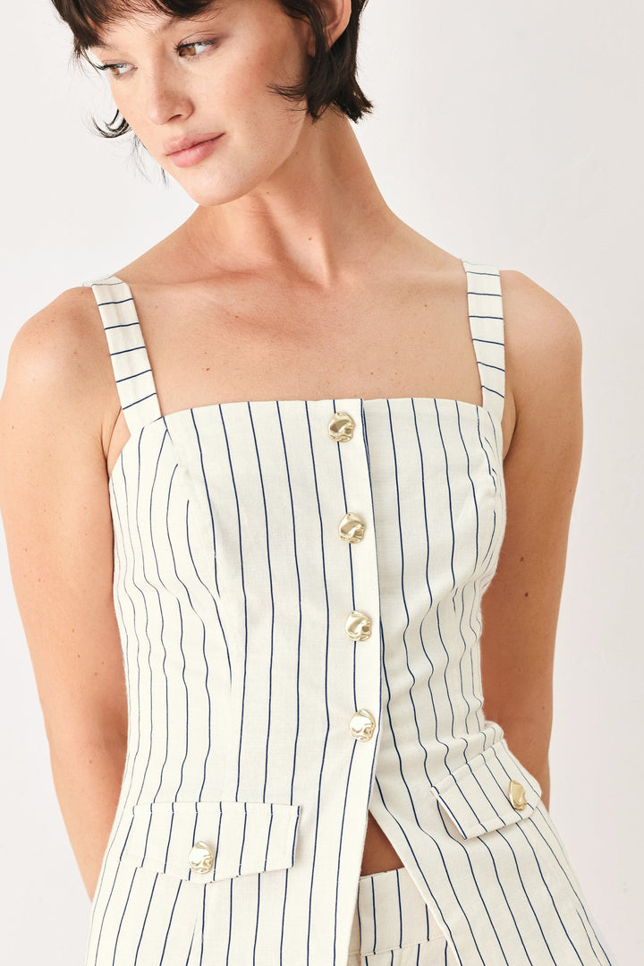 Sutton Stripe Woven Top from KADOU Boutique
