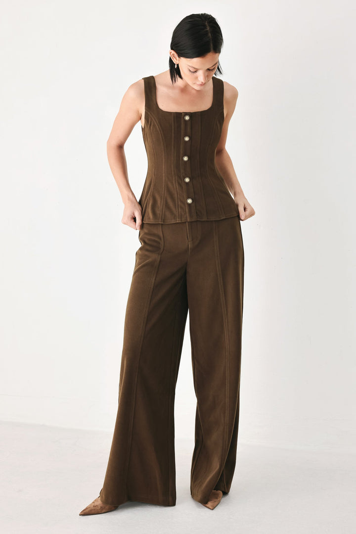 Sweetest in Sight Brown Peplum Top from KADOU Boutique