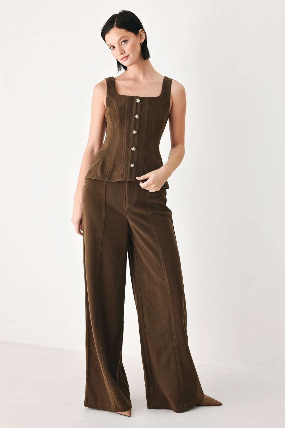 Sweetest in Sight Brown Peplum Top from KADOU Boutique