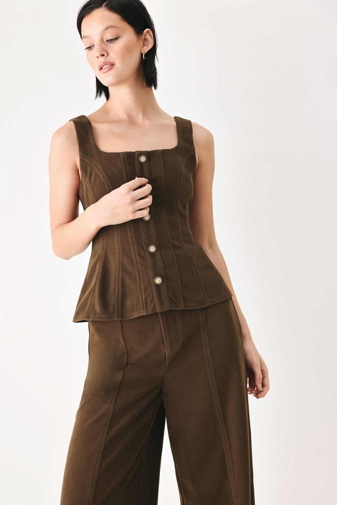 Sweetest in Sight Brown Peplum Top from KADOU Boutique