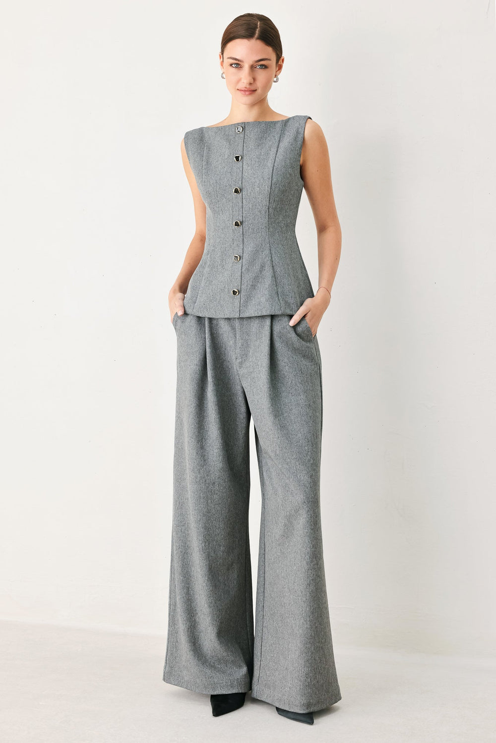 Granite Flow Woven Top from KADOU Boutique