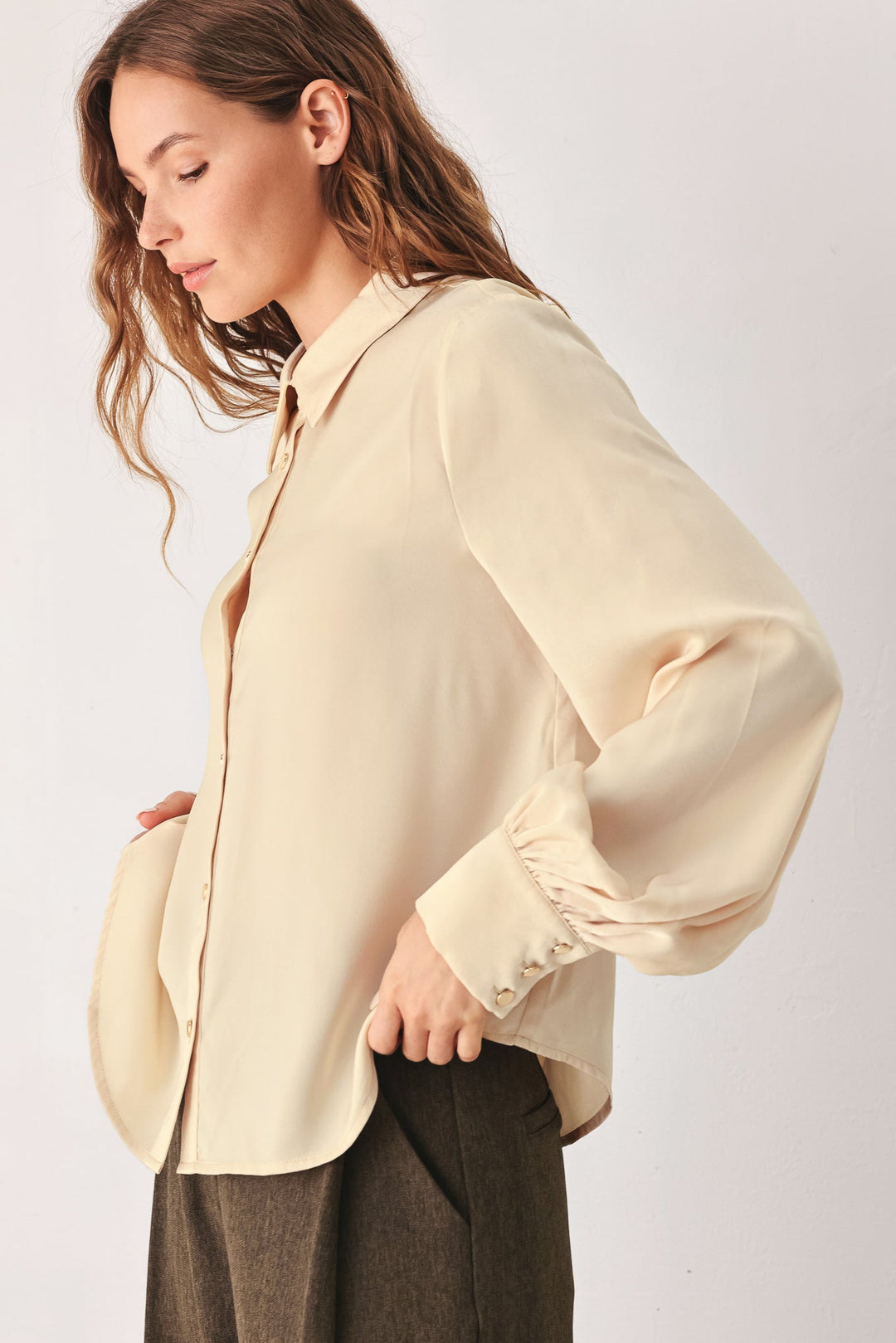 CANYON BROWN WOVEN TOP