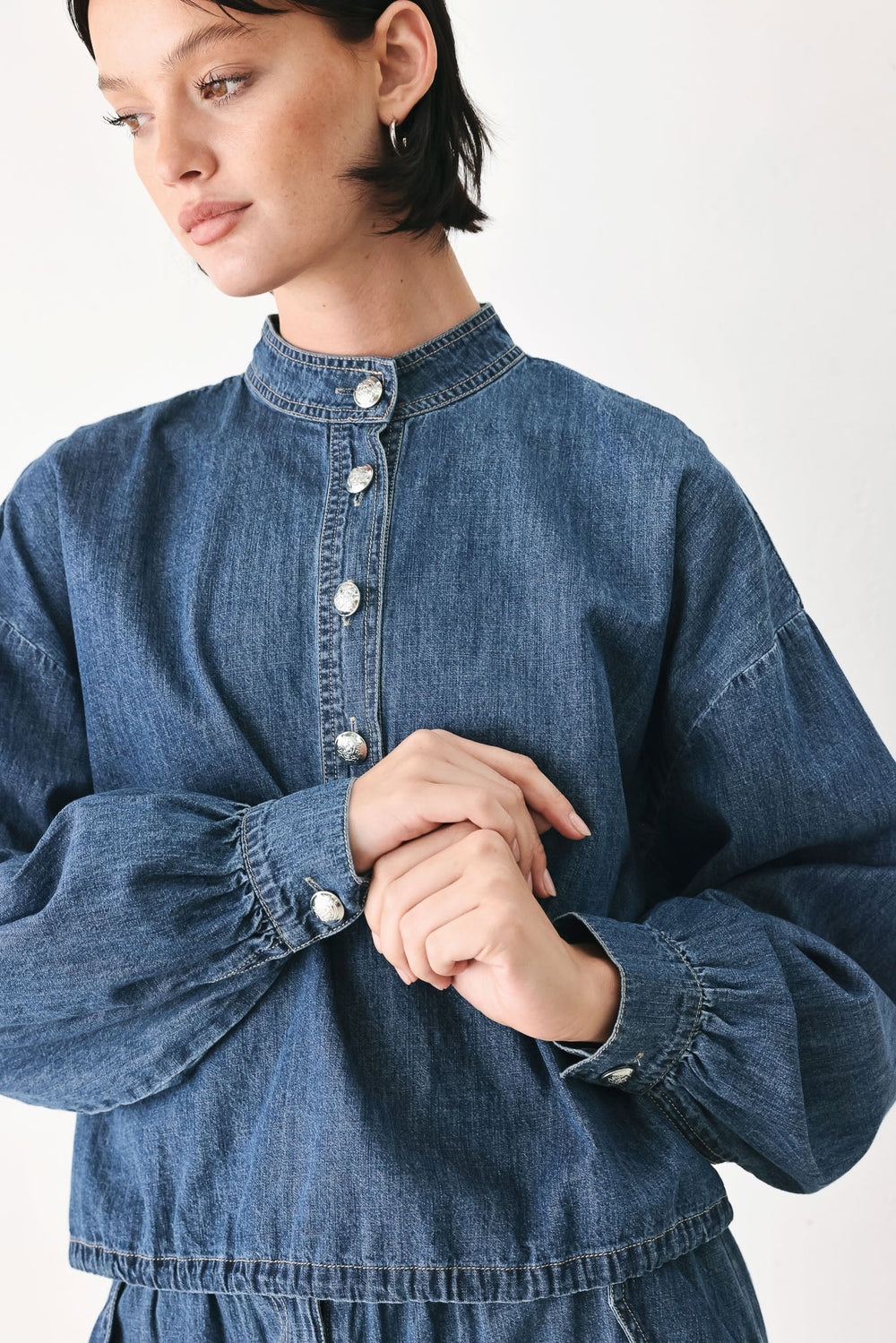 Indigo Comfort Line Denim Top from KADOU Boutique