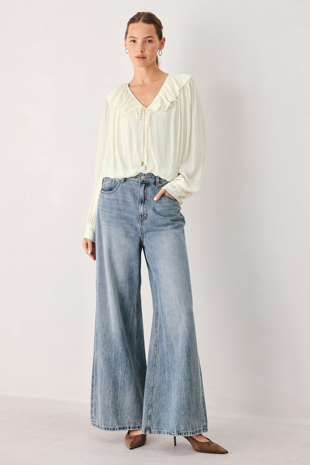 Cloudrift Ivory Woven Top from KADOU Boutique