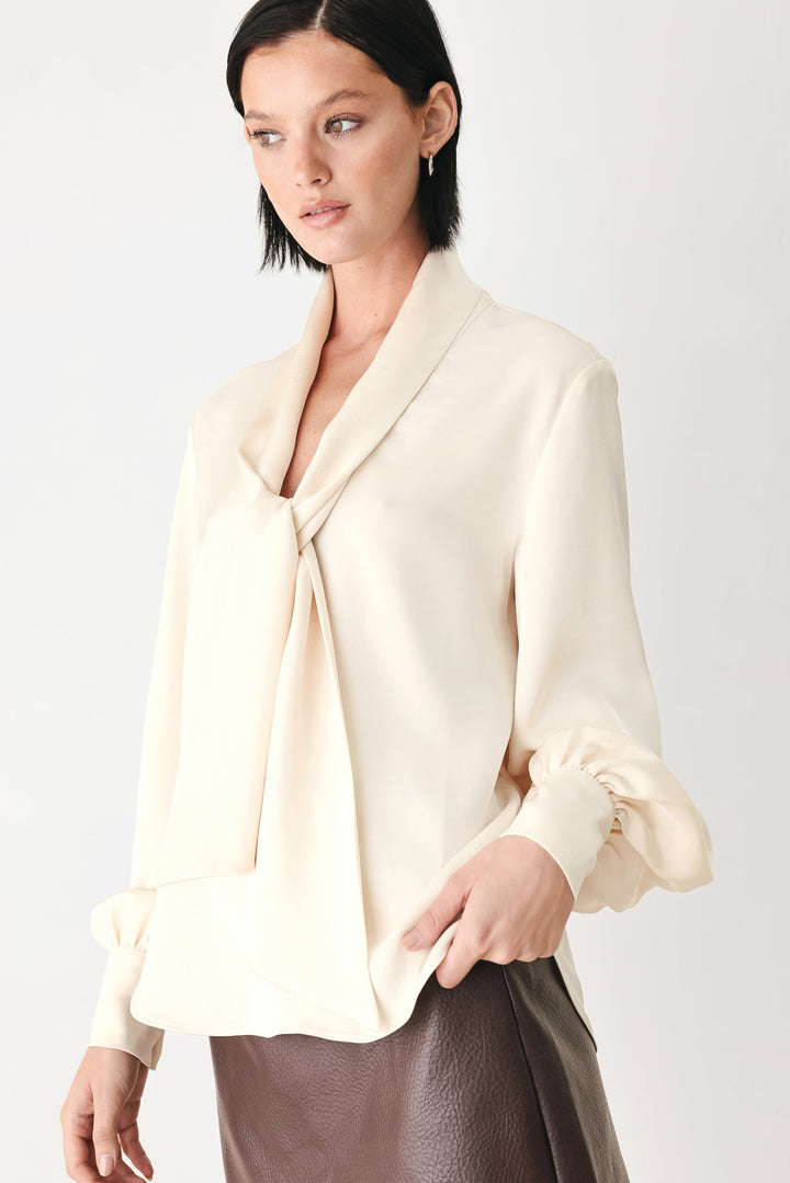 Champagne Wishes Tie Front Blouse from KADOU Boutique
