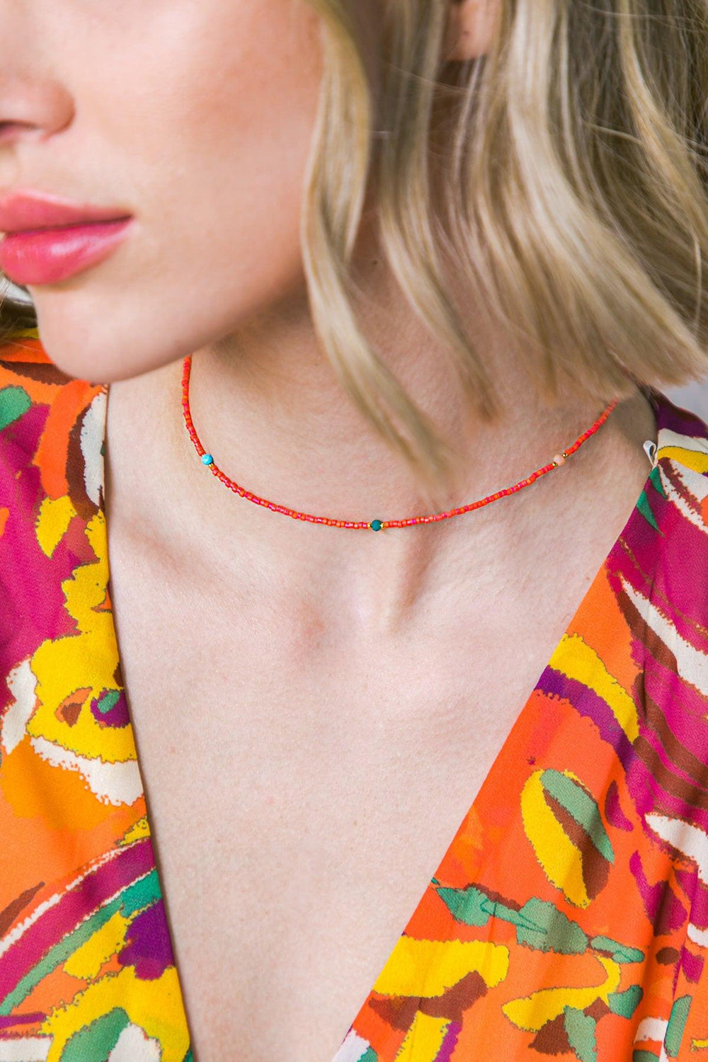 Boho Flex Red Choker from KADOU Boutique