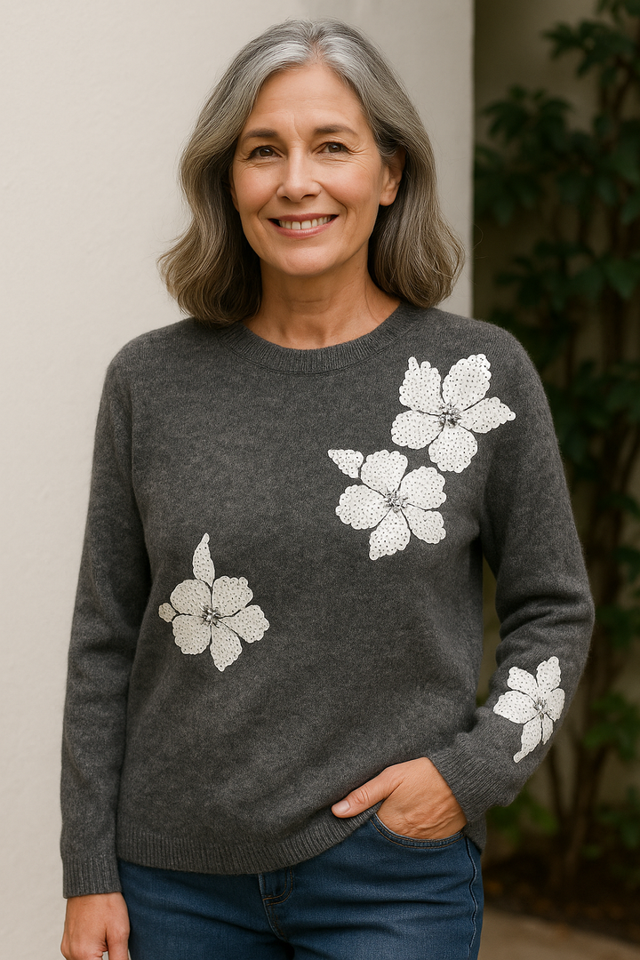 Floral Sequin Embroidered Top by Picadilly2