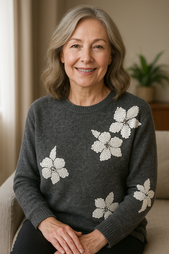 Floral Sequin Embroidered Top by Picadilly3