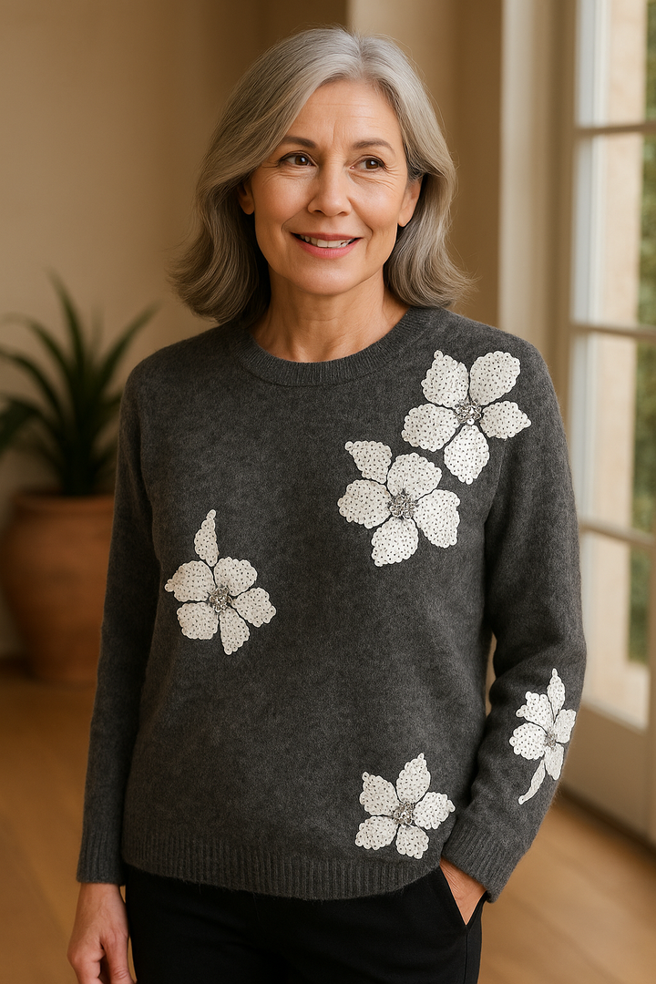 Floral Sequin Embroidered Top by Picadilly4