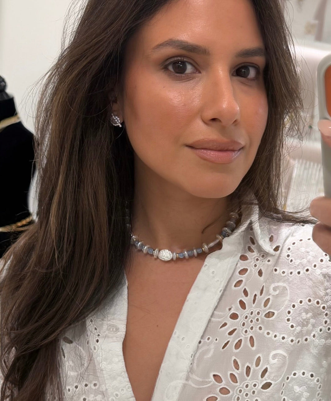 Aquamarine &amp; Pearl Necklace