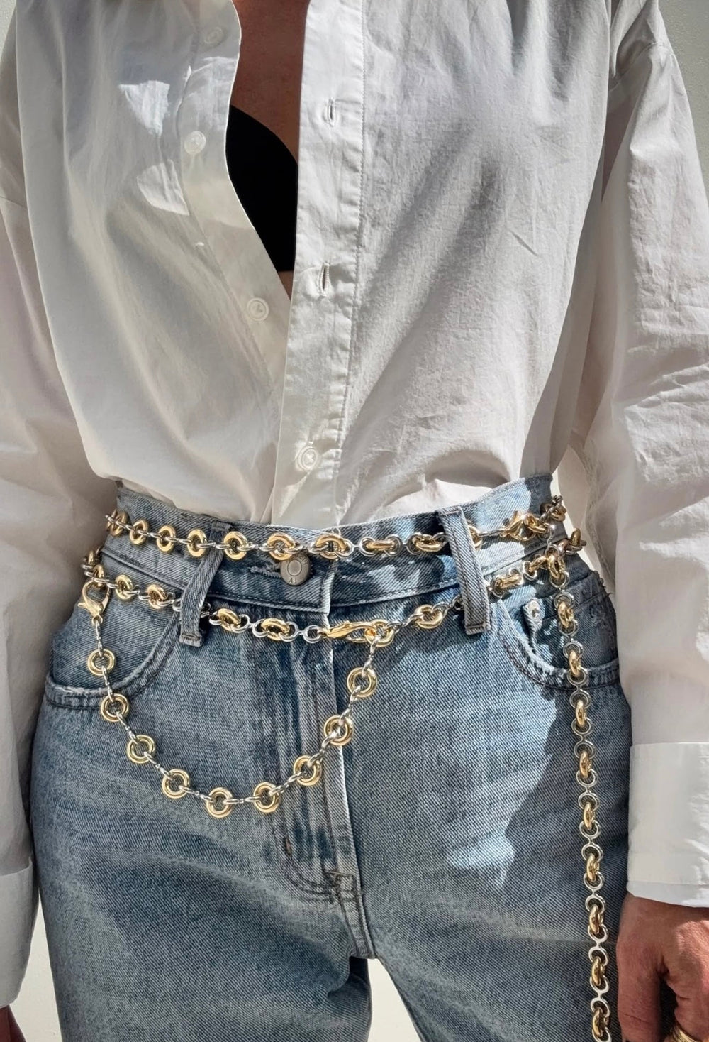 Odessa Chain Belt Two Tone - Double Clasp from KADOU Boutique