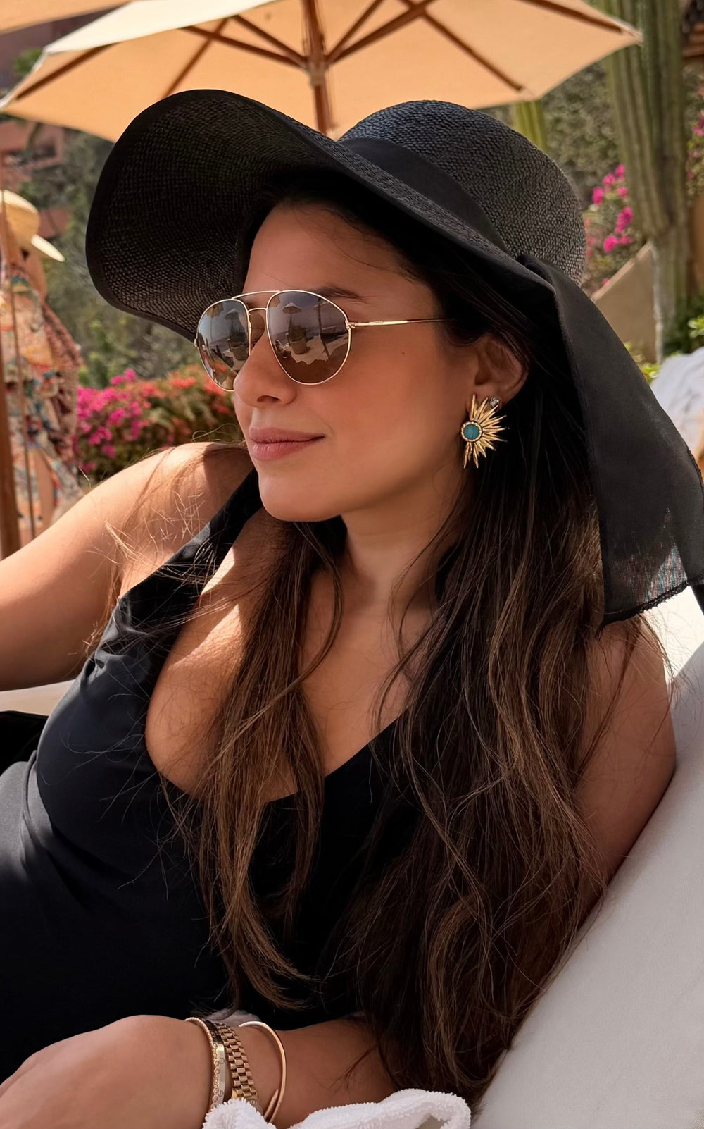 Turquoise Sunburst Earrings from KADOU Boutique
