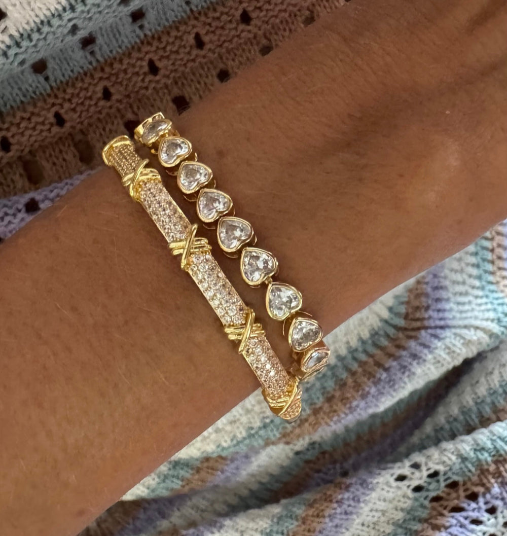 Bezel Heart Tennis Bracelet from KADOU Boutique