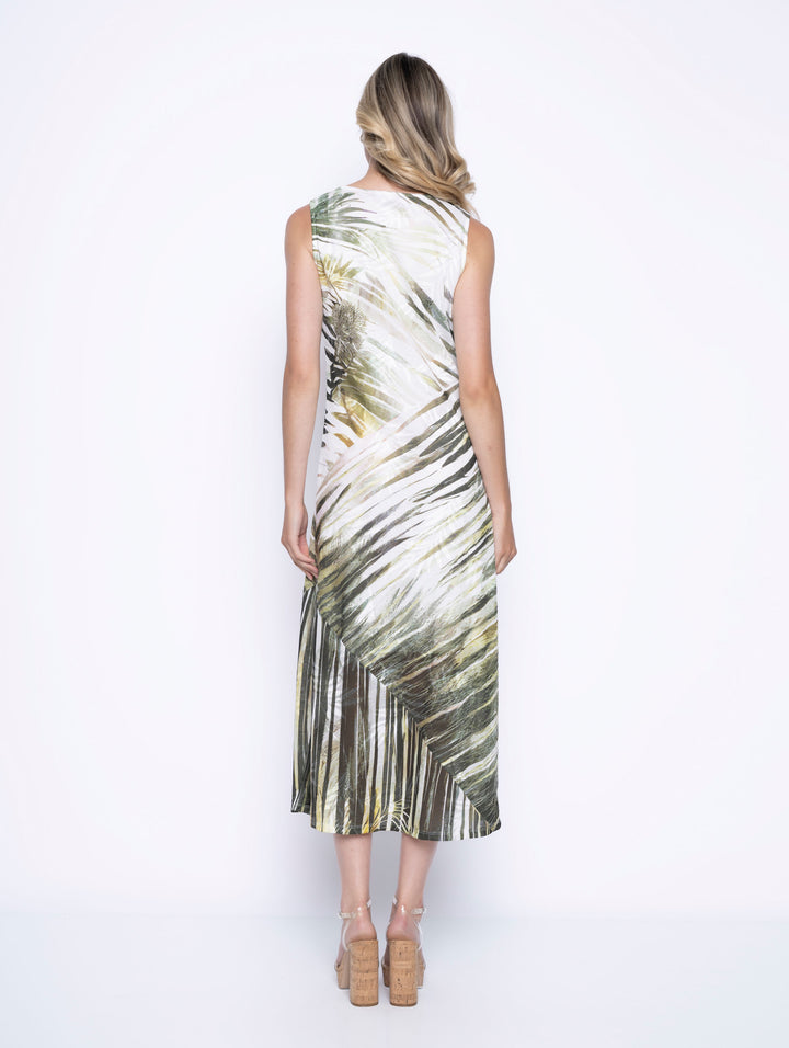 Picadilly Sleeveless Leaf Print Dress