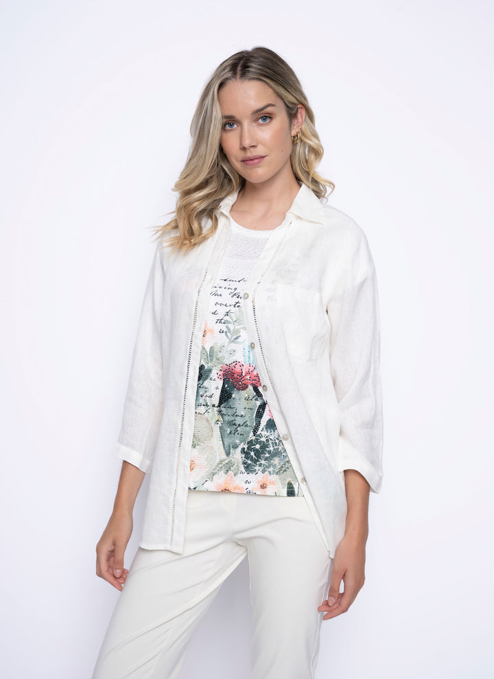 Picadilly 3/4 Sleeve Button Down Shirt
