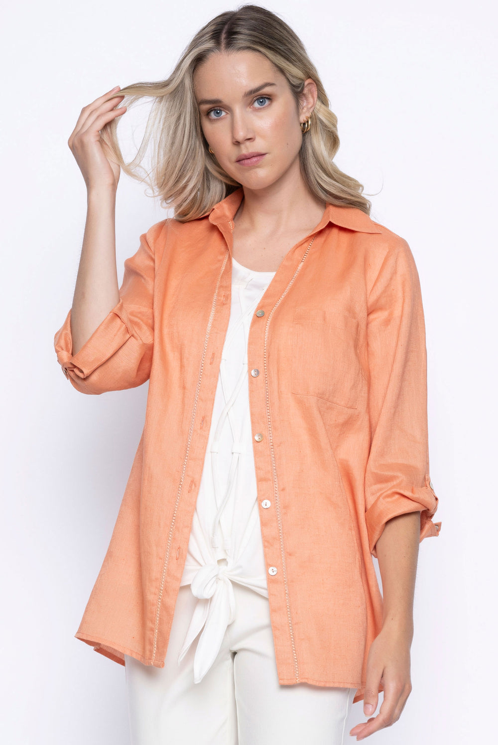 Picadilly 3/4 Sleeve Button Down Shirt from KADOU Boutique