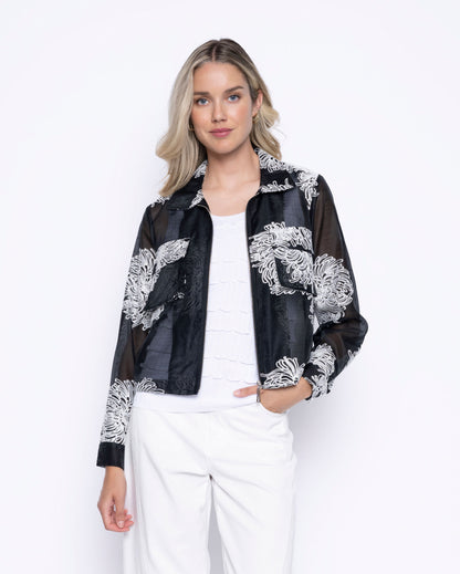 Picadilly Zip Front Cropped Embellished Jacket