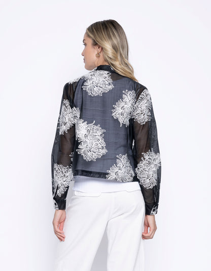 Picadilly Zip Front Cropped Embellished Jacket