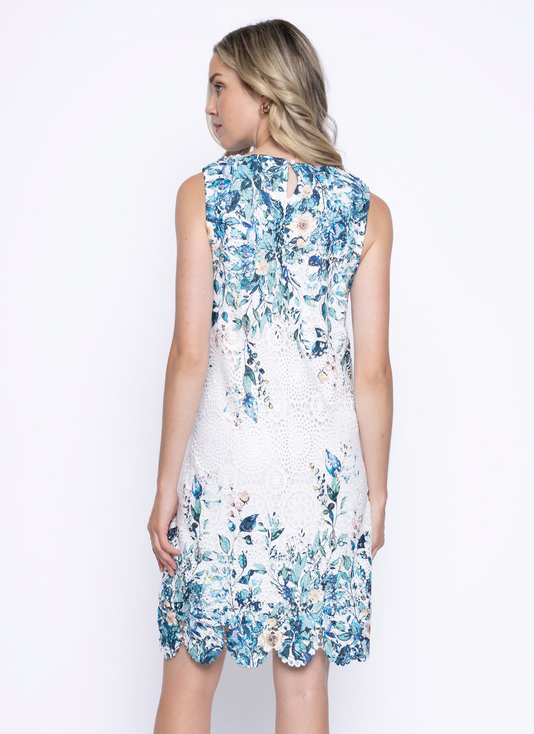 Picadilly Sleeveless Printed Lace Dress