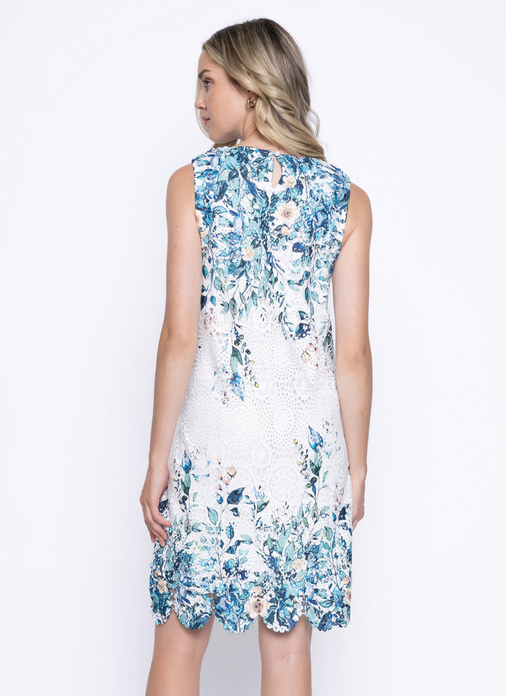 Picadilly Sleeveless Printed Lace Dress