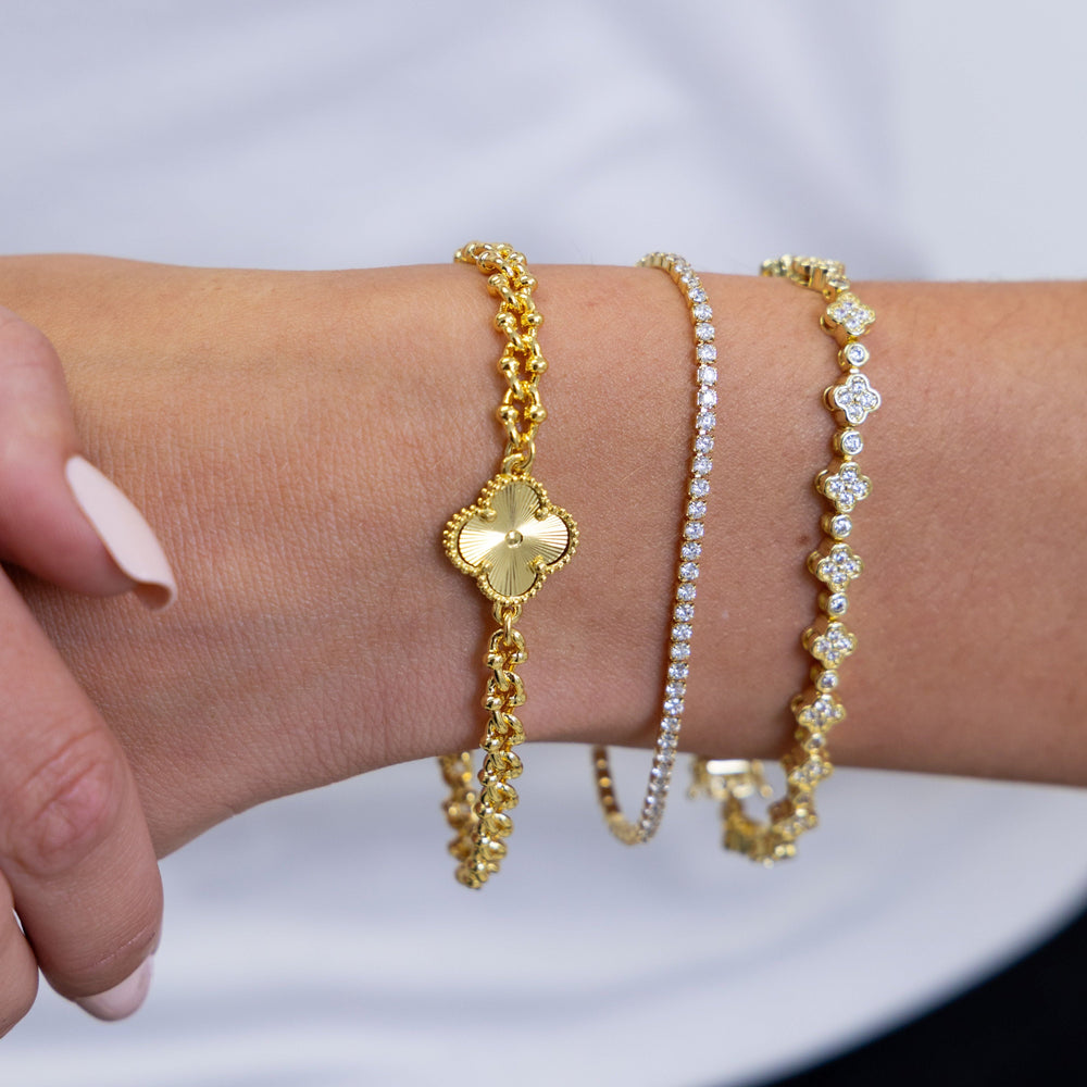 Rosalie Clover Chain Bracelet from KADOU Boutique