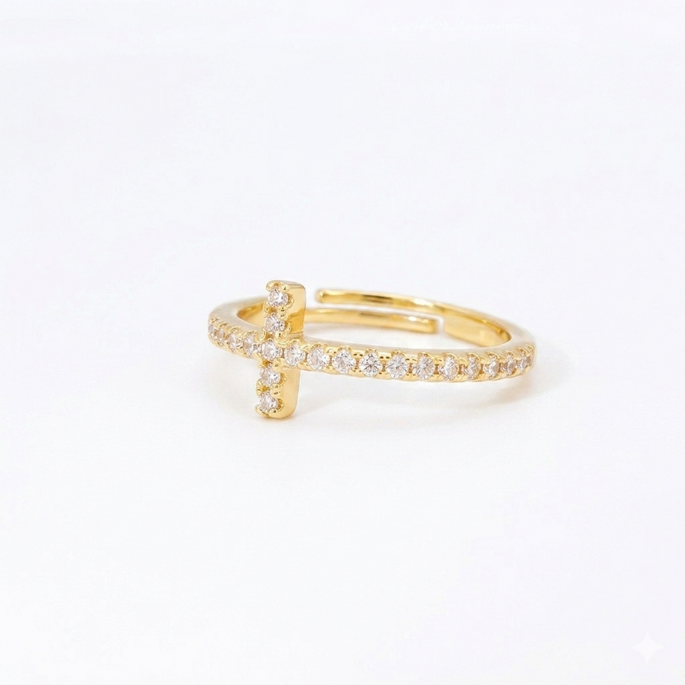 Pave Cross Ring from KADOU Boutique