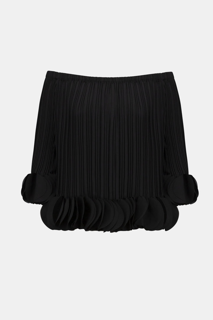 Georgette Off Shoulder Pleated Top - 253939-11