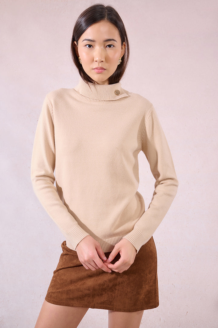Golden Button Knitted Sweater