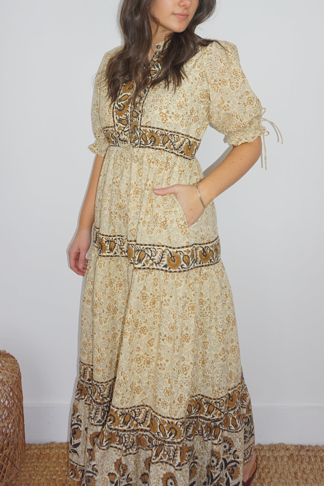 Grazia Dress in Black Jacobean