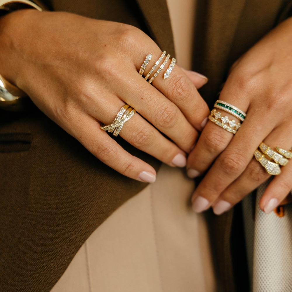 Lauren Emerald Band Ring from KADOU Boutique