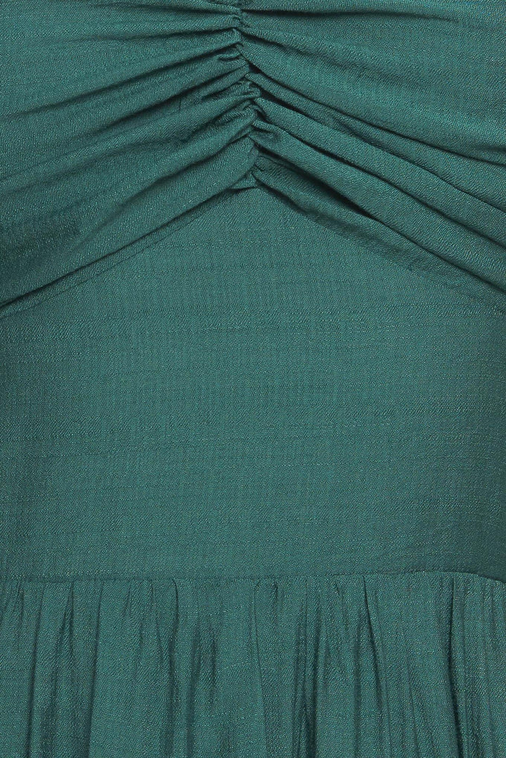 SUMMER MILK FOREST GREEN WOVEN MAXI DRESS