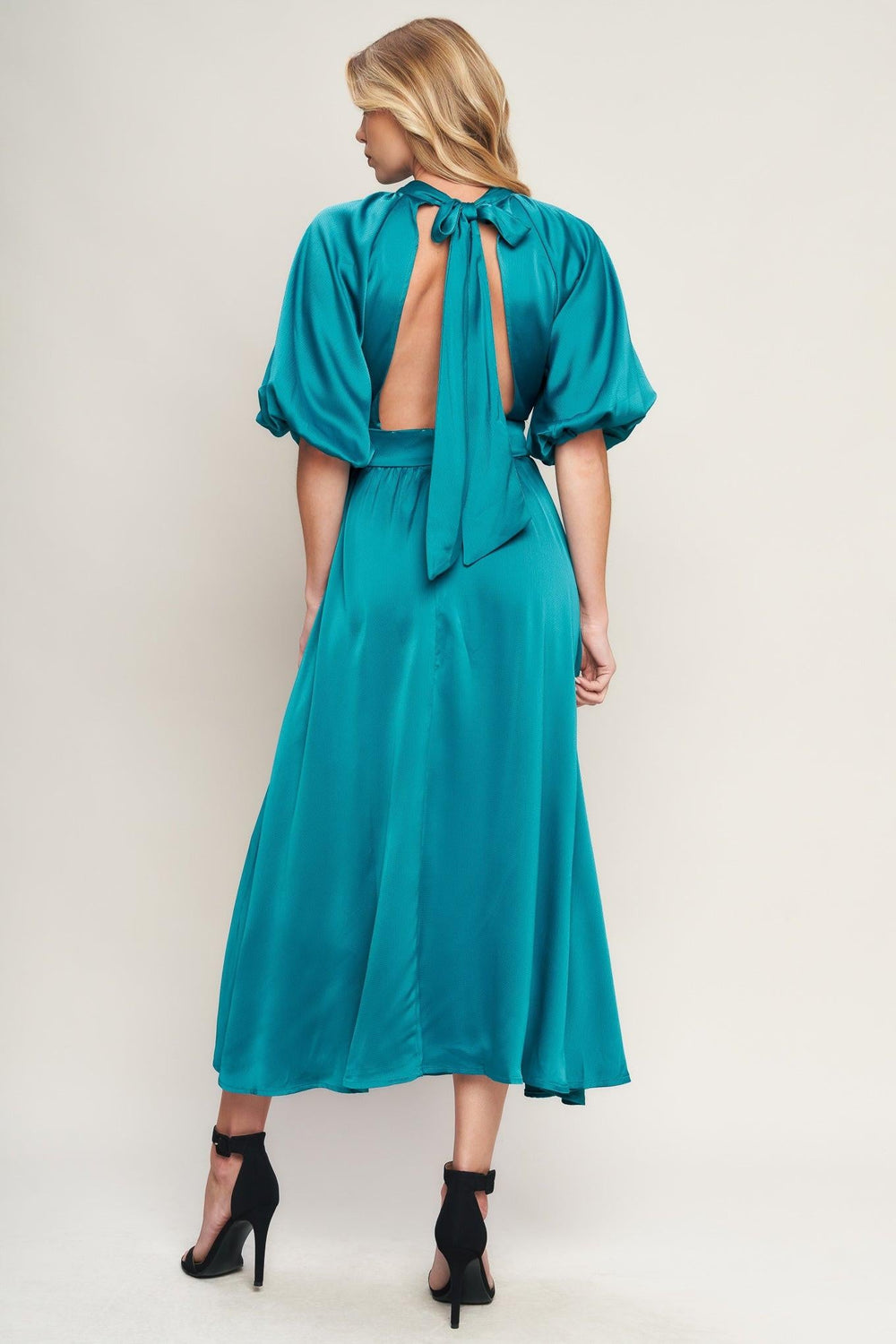Petal Prowess Woven Midi Dress from KADOU Boutique