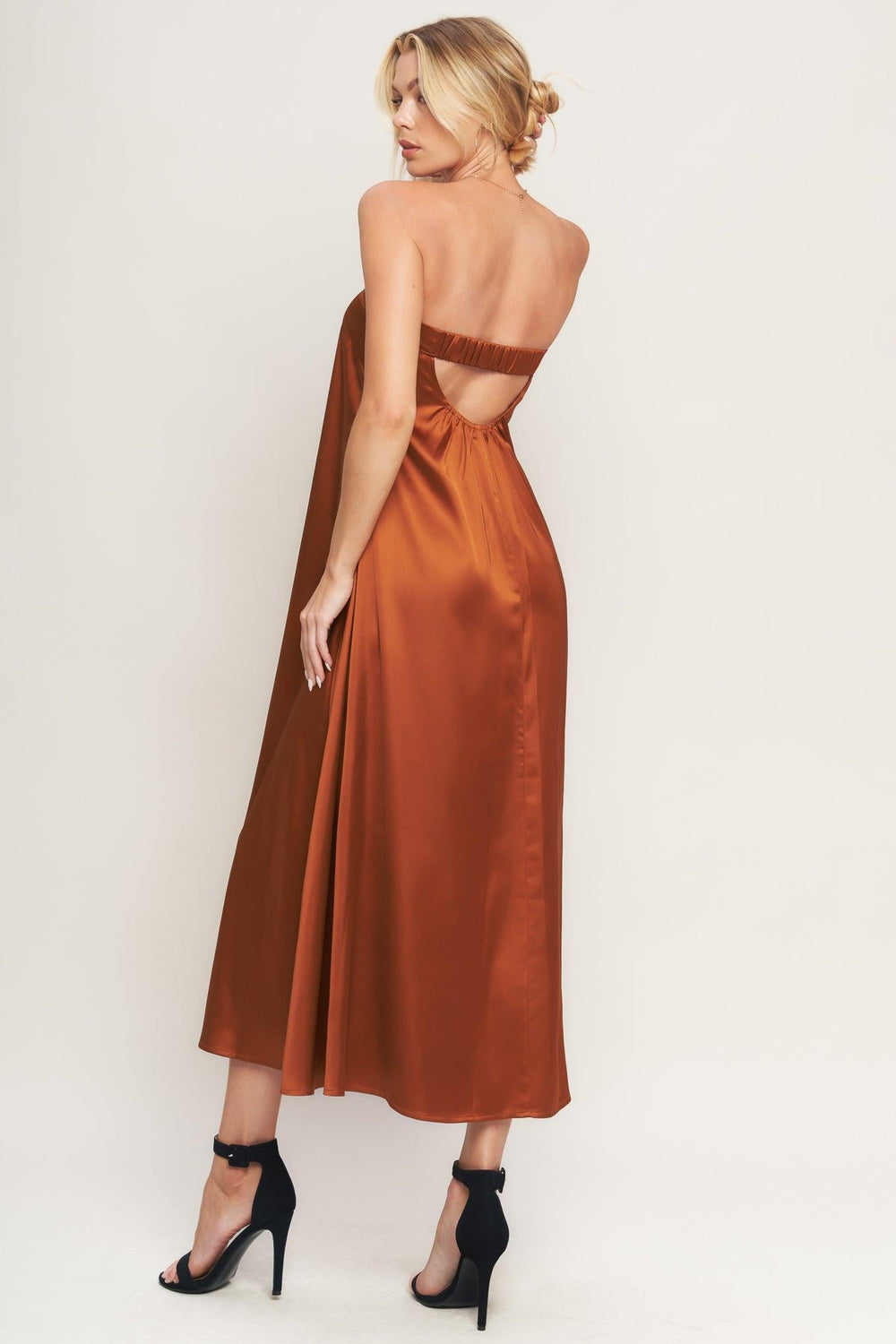 Frosty Elegance Woven Midi Dress from KADOU Boutique