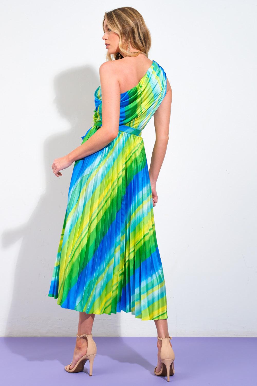 Exuberant Elegance Woven Midi Dress from KADOU Boutique