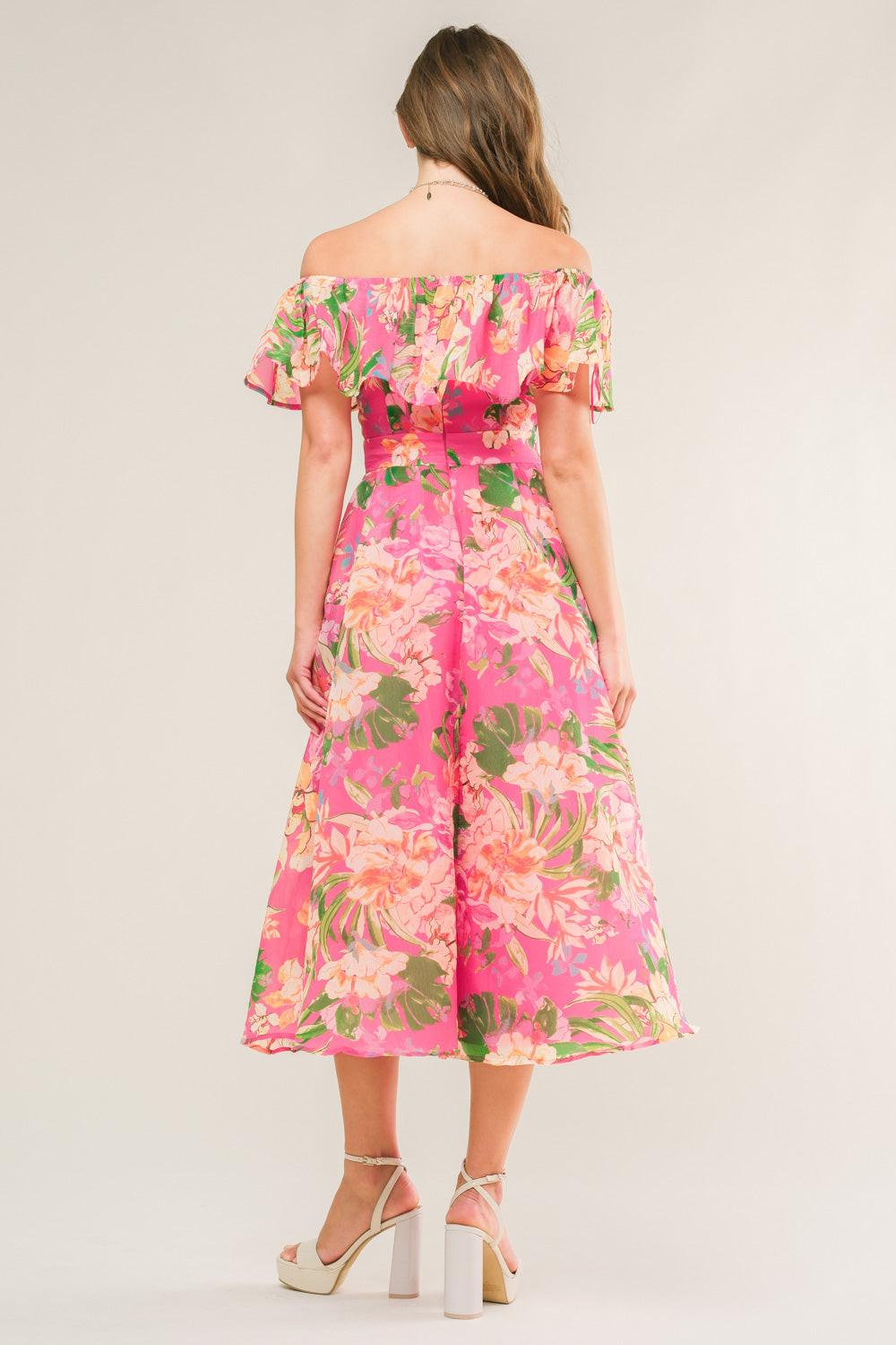 Happiest Here Woven Midi Dress from KADOU Boutique
