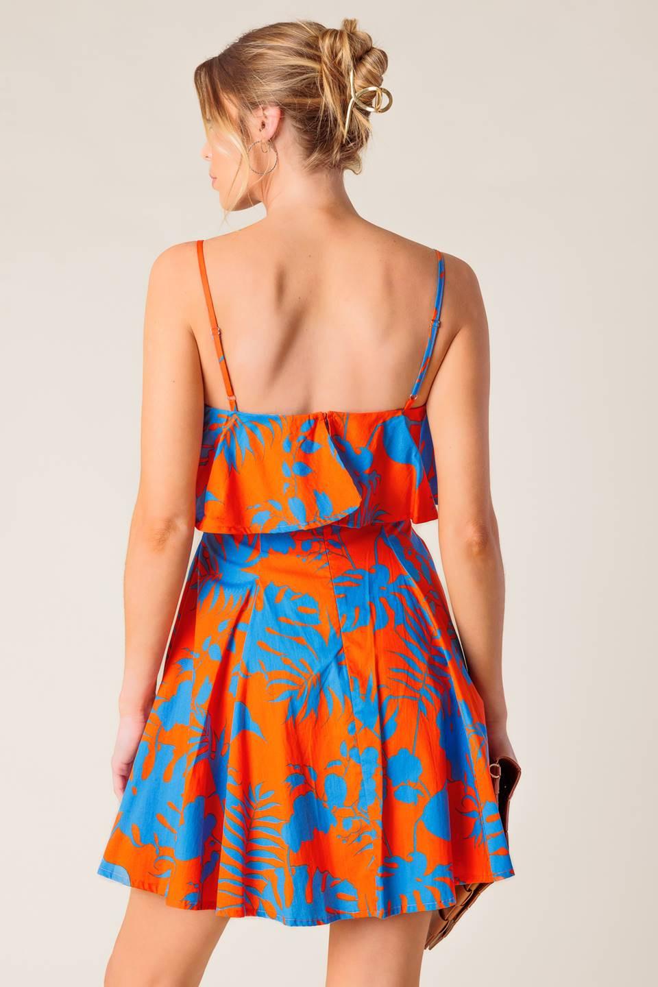 Stopping Time Orange Woven Mini Dress from KADOU Boutique