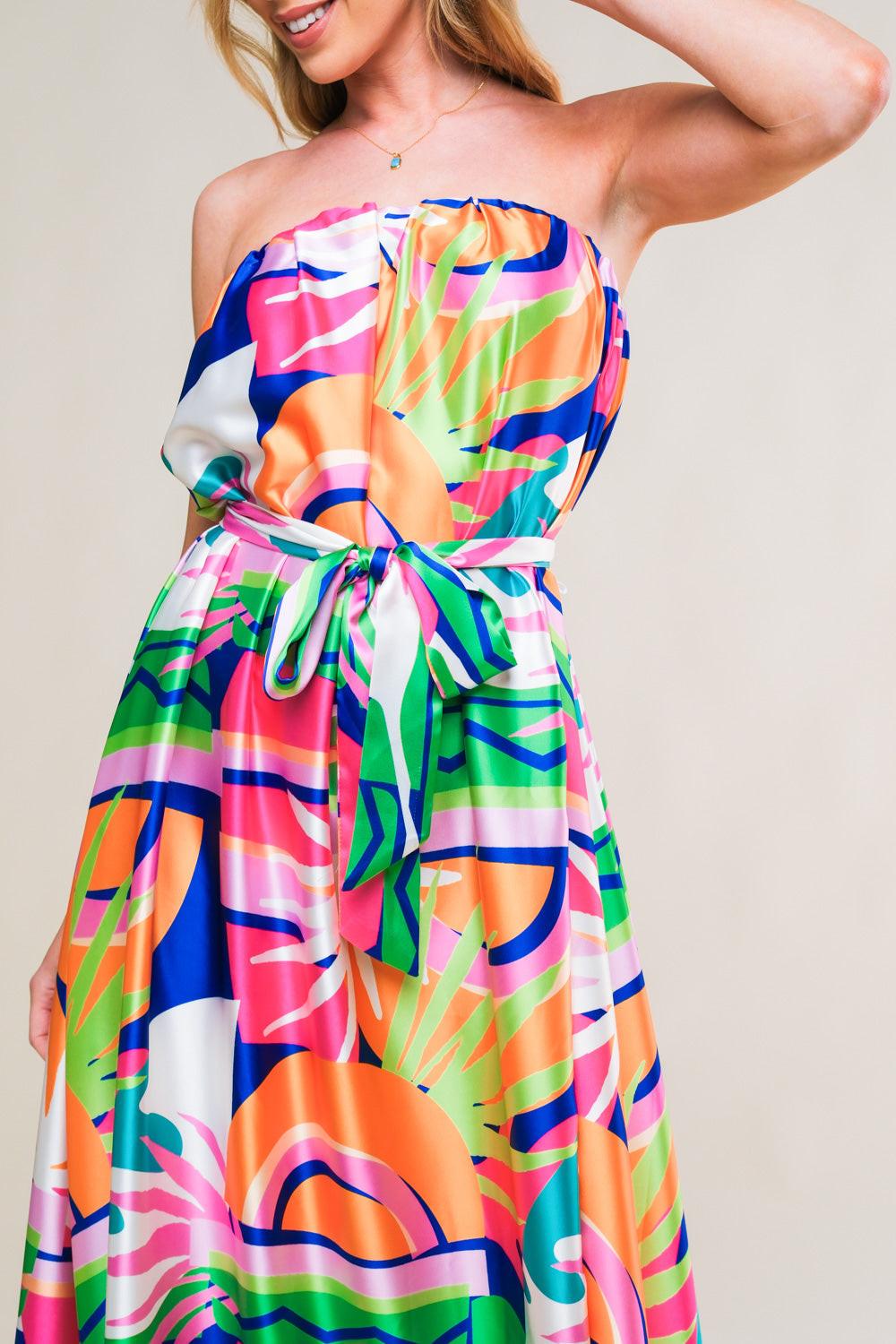 Summery Inclination Woven Midi Dress from KADOU Boutique