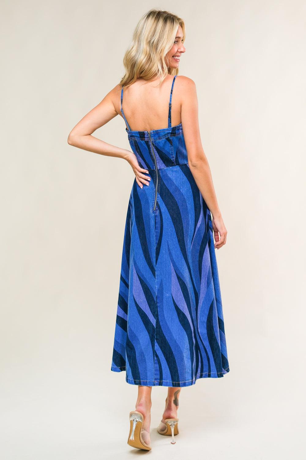 Patriotic Princess Denim Midi Dress from KADOU Boutique