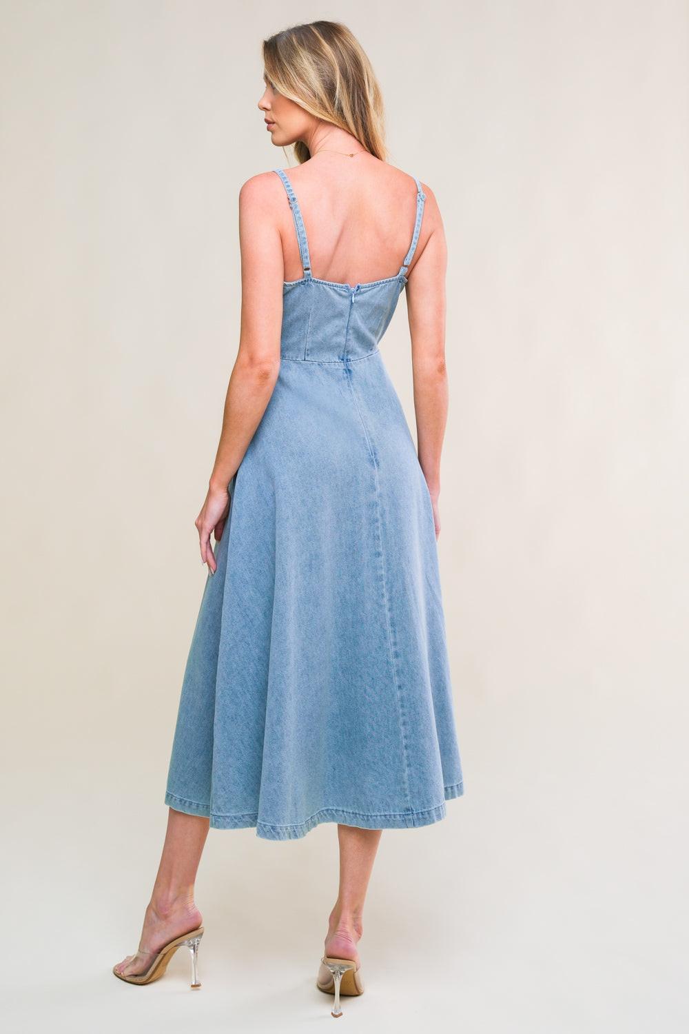 Gorgeous Adornment Denim Mini Dress from KADOU Boutique