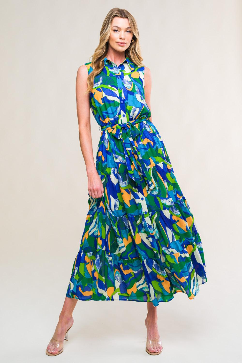 Pristine Chicness Woven Midi Dress from KADOU Boutique