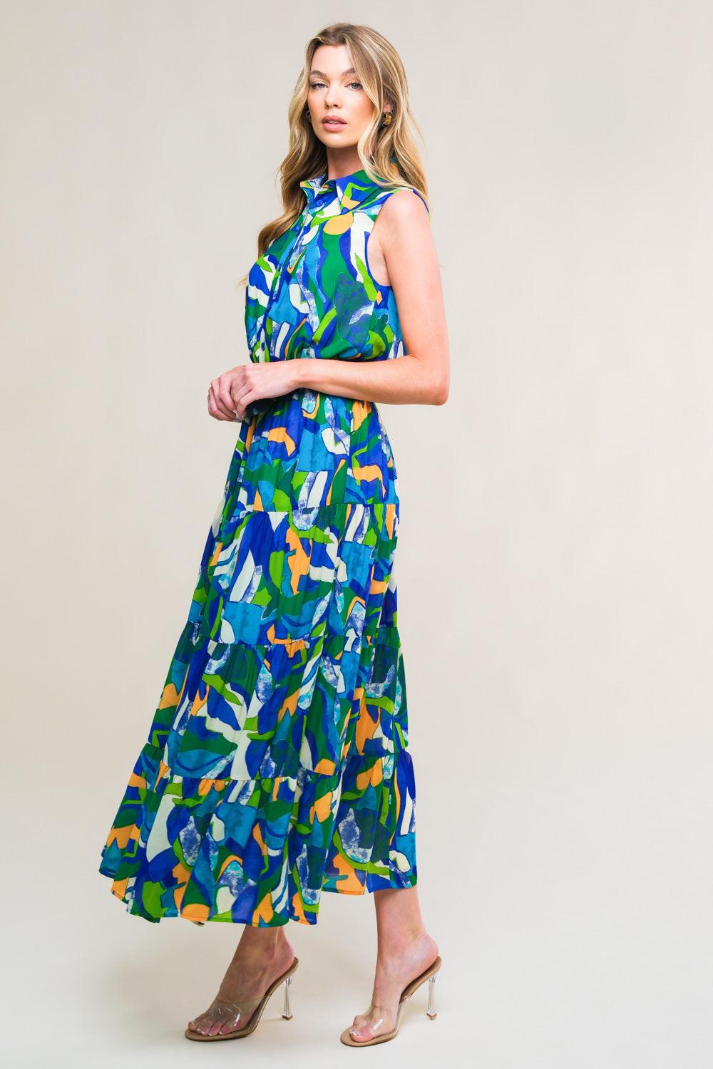Pristine Chicness Woven Midi Dress from KADOU Boutique