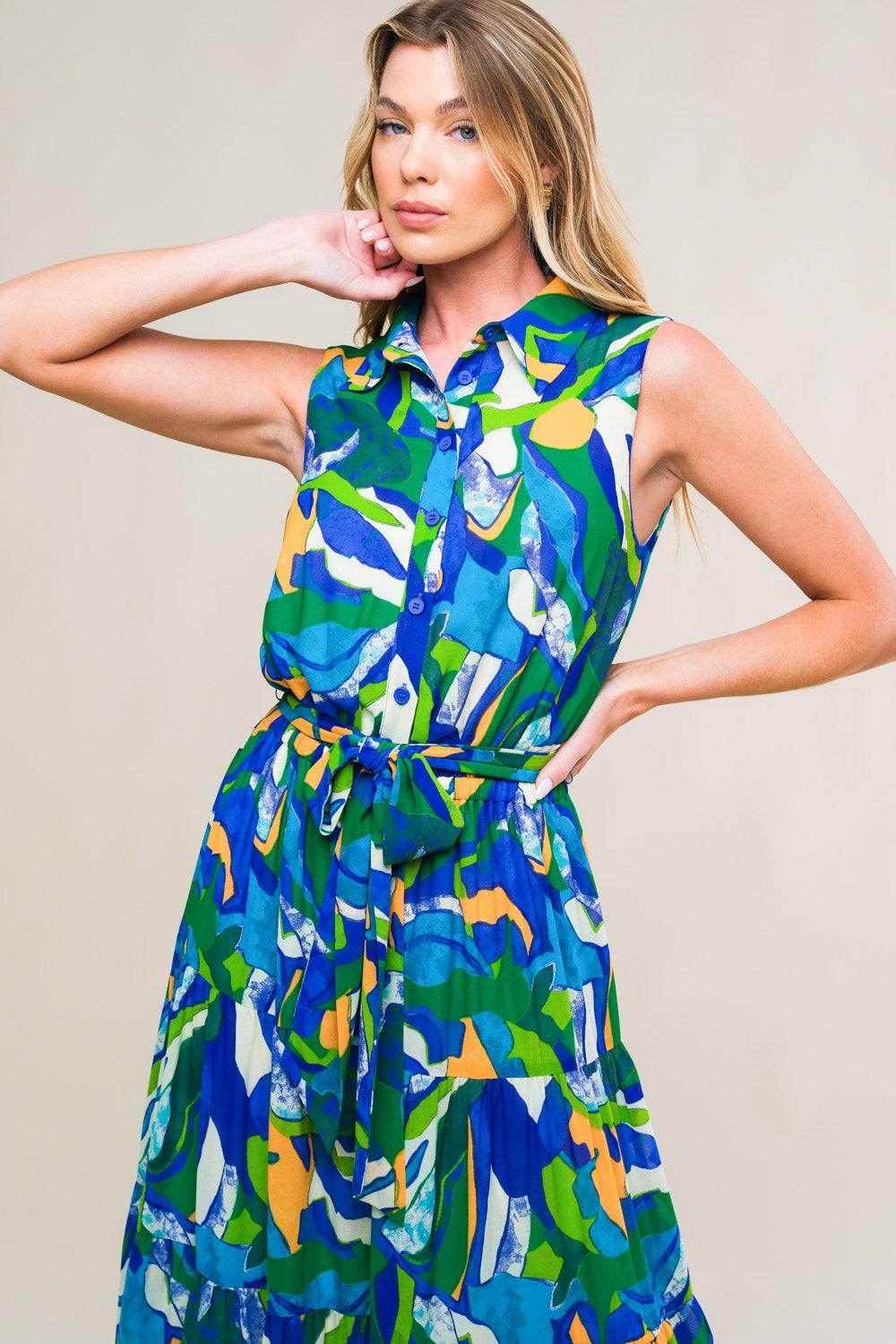 Pristine Chicness Woven Midi Dress from KADOU Boutique