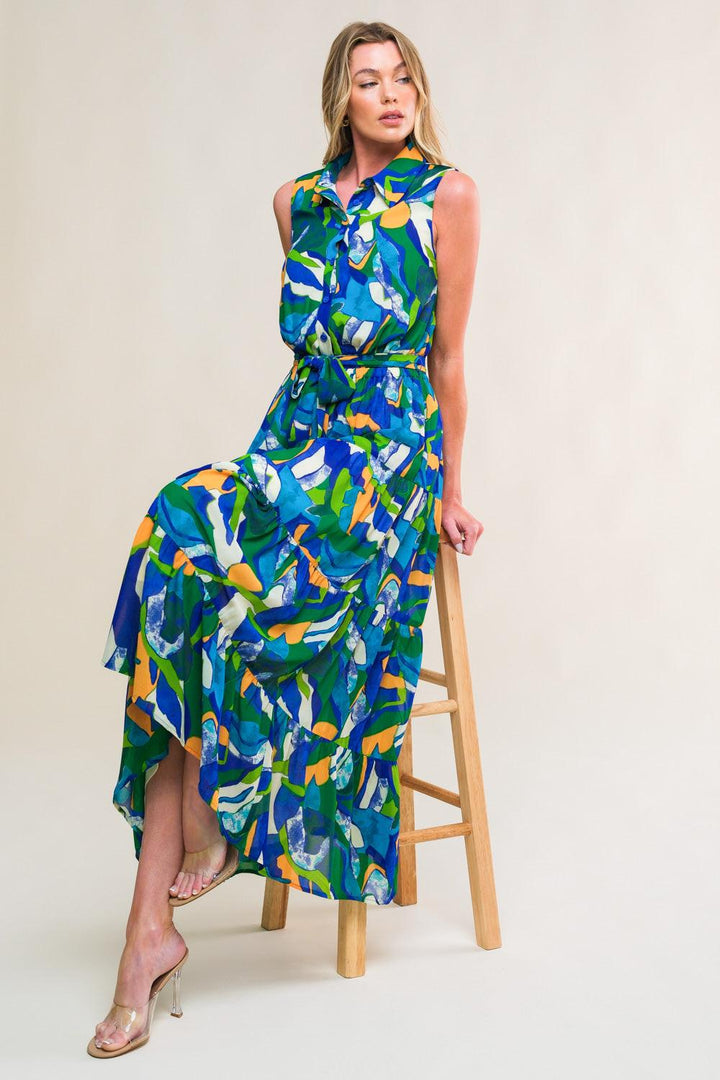 Pristine Chicness Woven Midi Dress from KADOU Boutique